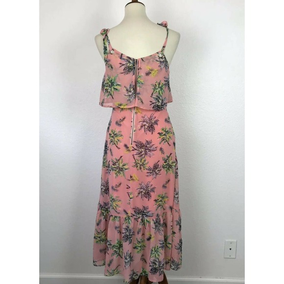 Line + Dot Ruffled Riza Palm Tree Midi Tank Dress - Picture 4 of 12